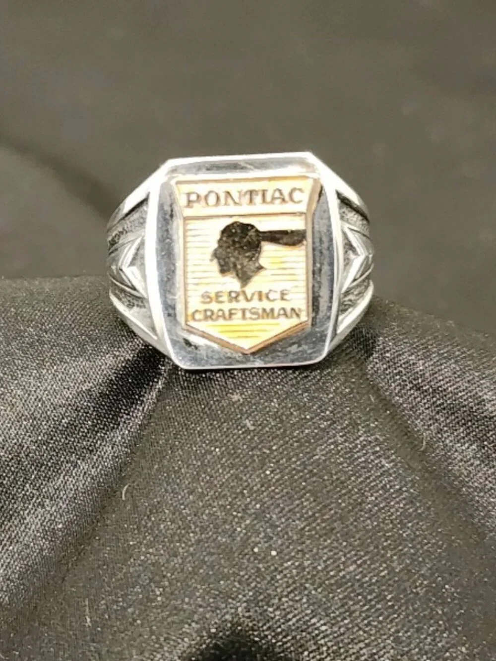 Vintage Pontiac Service Craftsman Sterling Ring - D.H. Steen Co. Detroit